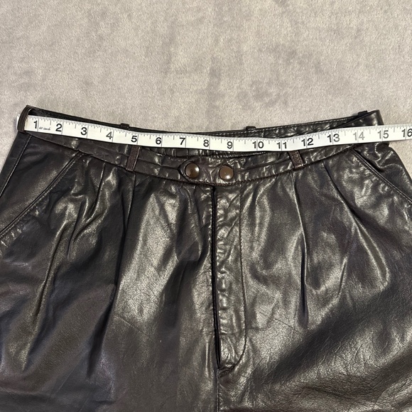 Vintage 80s Leather Motorcycle Pants Black Retro Women’s Sterling Stall 31x31 - Picture 3 of 10